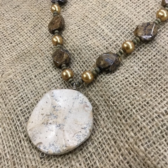 Brown natural stone necklace - Picture 1 of 2
